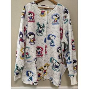 Xl vintage vtg snoopy peanuts jacket scrub made in usa Black sunglasses